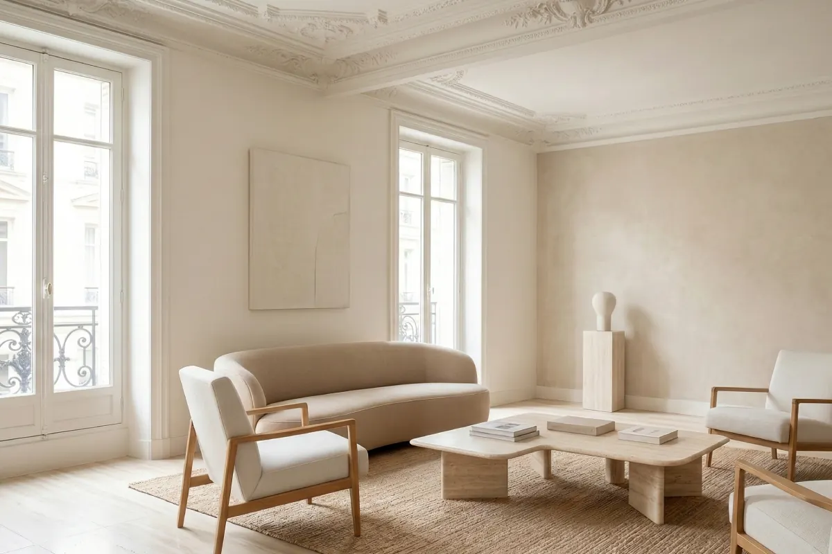 Intérieur haut de gamme réalisé par Studio Épure — espace lumineux aux lignes épurées